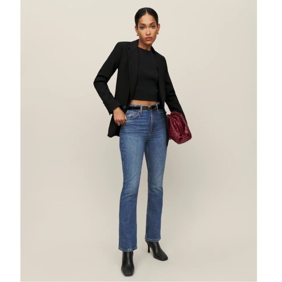 REFORMATION Peyton High Rise Bootcut Cropped Jeans